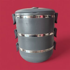 Gray Stainless Steel Food Storage Container